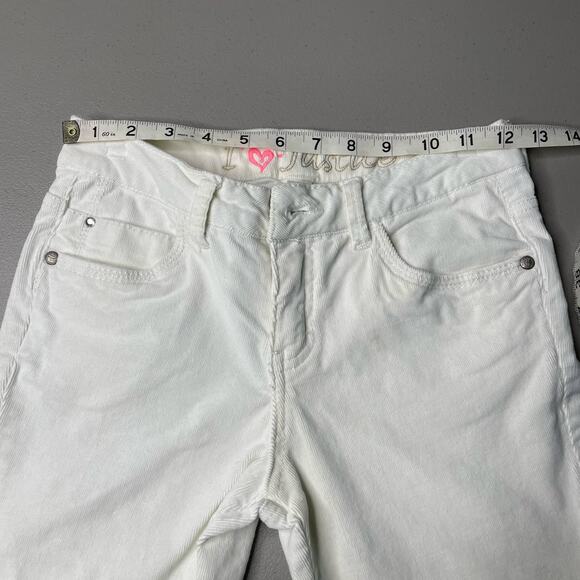 Girl's Justice Bootcut Corduroy  Jeans Low Rise Cotton Blend Stretch White 12 R - Picture 11 of 16